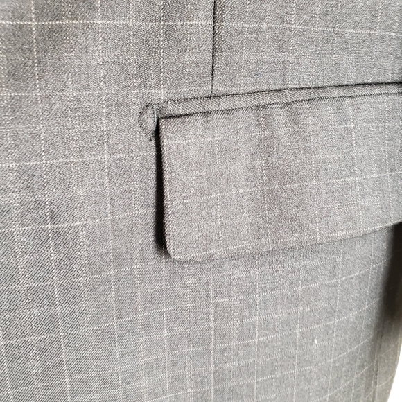 mens PALLINI black 4 button windowpane suit‎ sz 40R - Picture 5 of 13